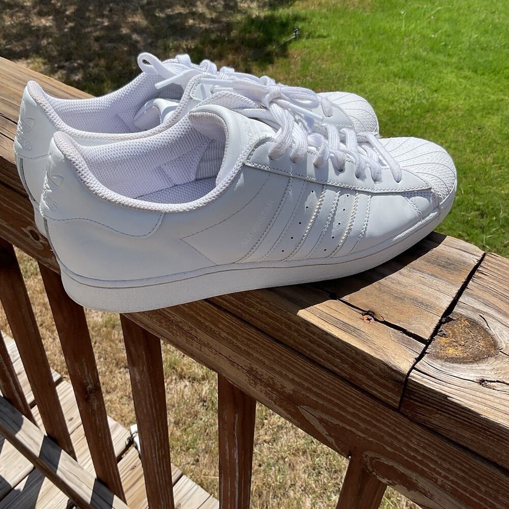 Adidas Superstar All White Mens Shoes Size 11 - Picture 5 of 12